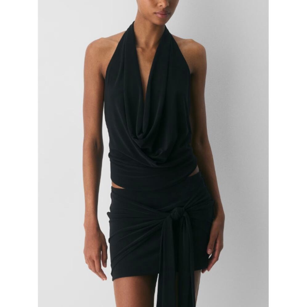 Ten Smooth Matter Afterlight Drapey Jersey Micro Skirt Black Size 2XS
